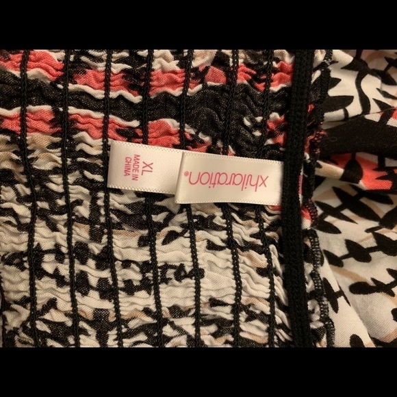 XL strapless Mini Dress from Xhilaration black white, tan & bright coral colors - Picture 6 of 11